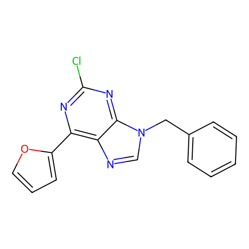 9-Benzyl-2-chloro-6-(2-furyl)purine structure
