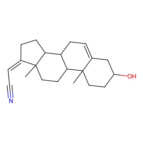 (17Z)-3-Hydroxypregna-5,17-diene-21-nitrile structure
