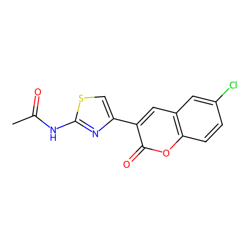 N-[4-(6-chloro-2-oxo-2H-chromen-3-yl)-1,3-thiazol-2-yl]acetamide structure