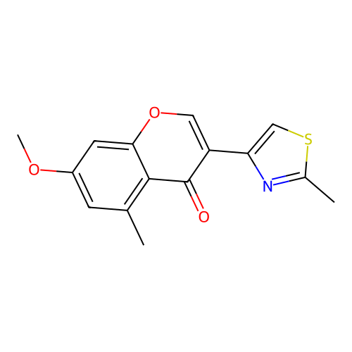 7-methoxy-5-methyl-3-(2-methyl-1,3-thiazol-4-yl)-4H-chromen-4-one structure