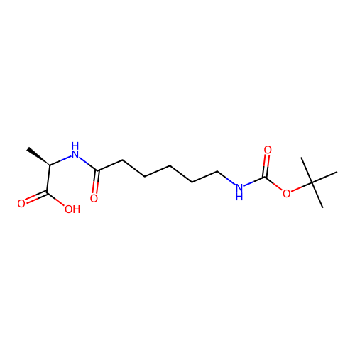 (2R)-2-[6-[(2-methylpropan-2-yl)oxycarbonylamino]hexanoylamino]propanoic acid structure