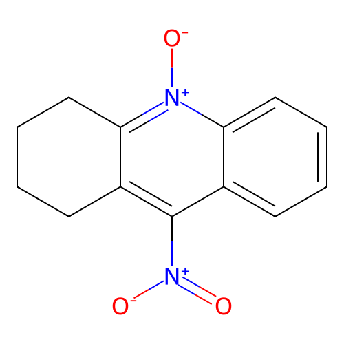 9-Nitro-10-oxido-1,2,3,4-tetrahydroacridin-10-ium structure