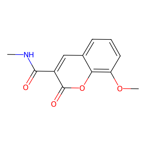 8-methoxy-N-methyl-2-oxo-1-benzopyran-3-carboxamide structure
