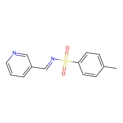 (E)-4-methyl-N-(pyridin-3-ylmethylene)benzenesulfonamide structure