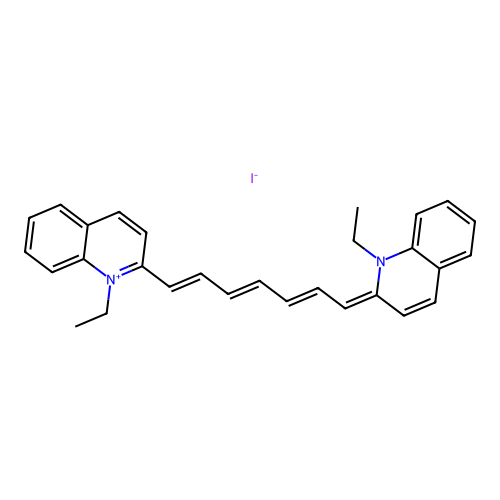 1,1'-Diethyl-2,2'-quinotricarbocyanine iodide structure
