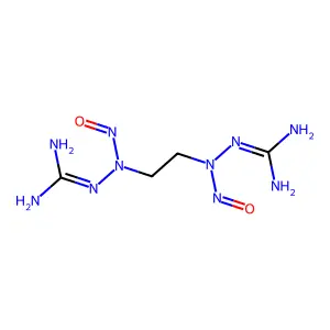 2-[2-[(Diaminomethylideneamino)-nitrosoamino]ethyl-nitrosoamino]guanidine structure