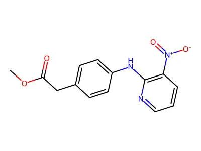 [4-(3-Nitro-pyridin-2-ylamino)-phenyl]-acetic acid methyl ester structure