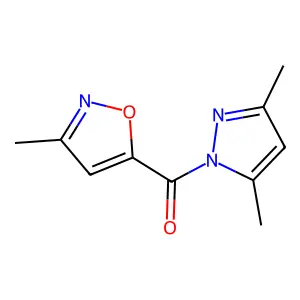 Pyrazole, 3,5-dimethyl-1-(3-methyl-5-isoxazolylcarbonyl)- structure