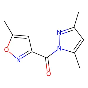 Pyrazole, 3,5-dimethyl-1-(5-methyl-3-isoxazolylcarbonyl)- structure