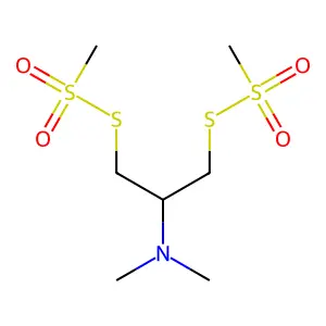 Methanesulfonic acid, thio-, S,S'-(2-(dimethylamino)trimethylene) ester structure