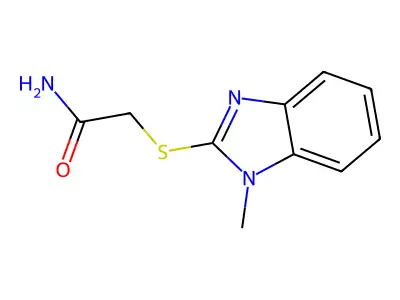 2-(1-Methylbenzimidazol-2-ylthio)acetamide structure