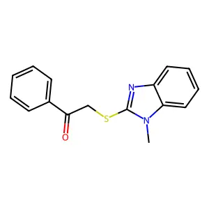 2-[(1-methyl-1H-benzimidazol-2-yl)sulfanyl]-1-phenylethanone structure