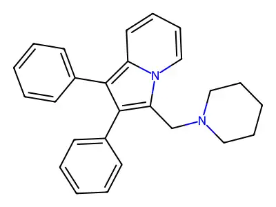 1,2-Diphenyl-3-(piperidin-1-ylmethyl)indolizine structure