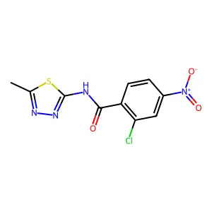2-chloro-N-(5-methyl-1,3,4-thiadiazol-2-yl)-4-nitrobenzamide structure