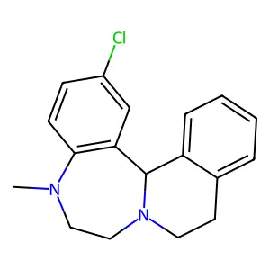 2-Chloro-5,6,7,9,10,14B-hexahydro-5-methylisoquino(2,1-D)(1,4)benzodiazepine structure