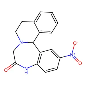 Isoquino(2,1-d)(1,4)benzodiazepin-6(7H)-one, 5,9,10,14b-tetrahydro-2-nitro- structure