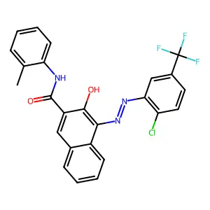 2-Naphthalenecarboxamide, 3-hydroxy-4-((2-chloro-5-trifluoromethylphenyl)azo)-N-(2-methylphenyl)- structure
