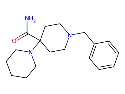 1-Benzyl-4-carbamoyl-4-piperidinopiperidine structure