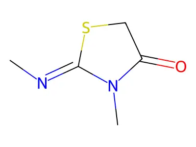 2-Methylimino-3-methylthiazolidin-4-one structure