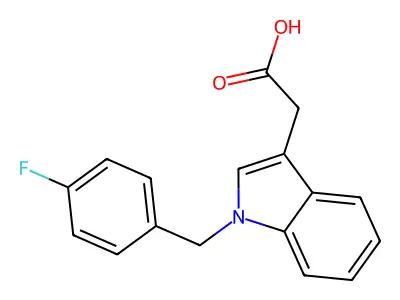 2-[1-(4-fluorobenzyl)-1H-indol-3-yl]acetic acid structure