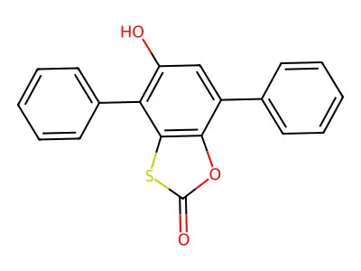 5-Hydroxy-4,7-diphenyl-1,3-benzoxathiol-2-one structure