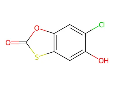 6-chloro-5-hydroxy-2H-1,3-benzoxathiol-2-one structure
