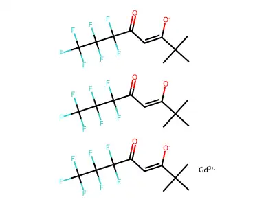 Gadolinium;tris(6,6,7,7,8,8,8-heptafluoro-2,2-dimethyloctane-3,5-dione) structure