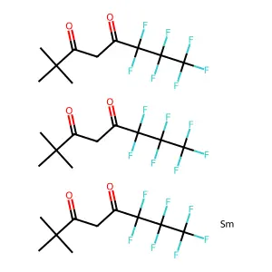 Tris(6,6,7,7,8,8,8-heptafluoro-2,2-dimethyloctane-3,5-dione);samarium structure