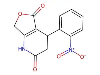 4-(2-nitrophenyl)-4,7-dihydrofuro[3,4-b]pyridine-2,5(1H,3H)-dione structure