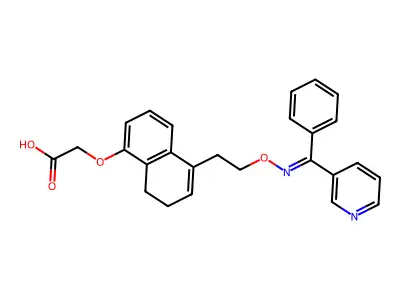 Acetic acid, ((7,8-dihydro-6-methyl-5-(2-(((phenyl-3-pyridinylmethylene)amino)oxy)ethyl)-1-naphthalenyl)oxy)- structure