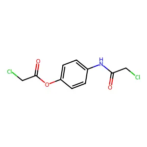 Acetanilide, 2-chloro-4'-hydroxy-, chloroacetate (ester) structure