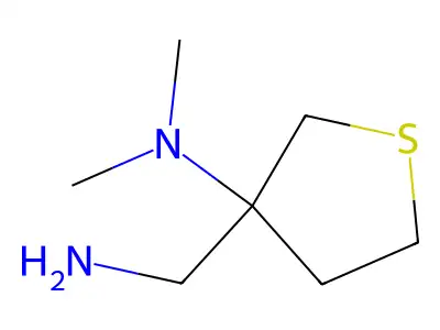 3-(aminomethyl)-N,N-dimethylthiolan-3-amine structure