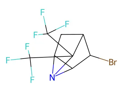 3-Bromo-7,7-bis(trifluoromethyl)-1-azatricyclo[2.2.1.0~2,6~]heptane structure