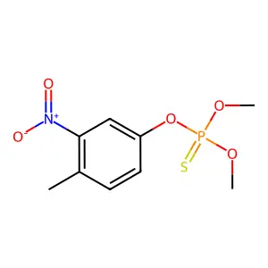 O,O-Dimethyl O-(4-methyl-3-nitrophenyl) phosphorothioate structure
