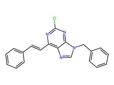 9-Benzyl-2-chloro-6-styryl-9H-purine structure
