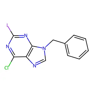 9H-Purine, 6-chloro-2-iodo-9-(phenylmethyl)- structure