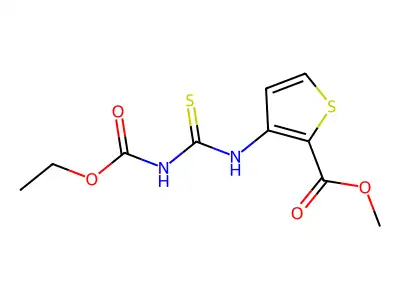 Methyl 3-(ethoxycarbonylcarbamothioylamino)thiophene-2-carboxylate structure