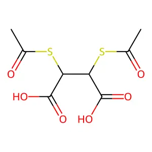 2,3-Bis(acetylsulfanyl)butanedioic acid structure