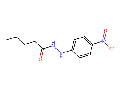 Valeric acid, 2-(p-nitrophenyl)hydrazide structure