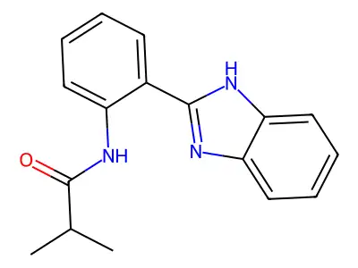 N-(2-(1H-benzo[d]imidazol-2-yl)phenyl)isobutyramide structure