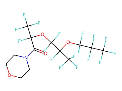 2,3,3,3-tetrafluoro-2-[1,1,2,3,3,3-hexafluoro-2-(1,1,2,2,3,3,3-heptafluoropropoxy)propoxy]-1-morpholinopropan-1-one structure