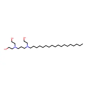 N-Stearyl-N-(2-hydroxyethyl)-N',N'-bis(2-hydroxyethyl)trimethylenediamine structure