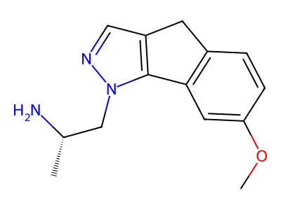 Indeno(1,2-c)pyrazole-1(4H)-ethanamine, 7-methoxy-alpha-methyl-, (S)- structure