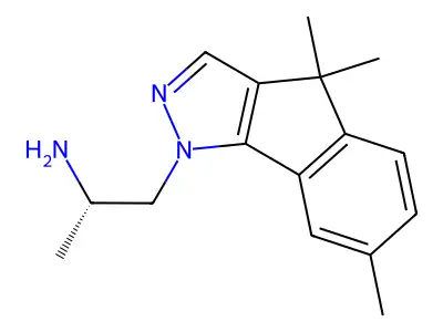 Indeno(1,2-c)pyrazole-1(4H)-ethanamine, alpha,4,4,7-tetramethyl-, (S)- structure