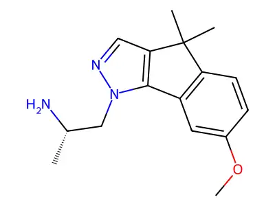 Indeno(1,2-c)pyrazole-1(4H)-ethanamine, 7-methoxy-alpha,4,4-trimethyl-, (S)- structure