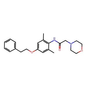 4-Morpholineacetamide, N-(2,6-dimethyl-4-(2-phenylethoxy)phenyl)- structure