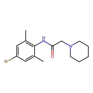1-Piperidineaceto-2',6'-xylidide, 4'-bromo- structure