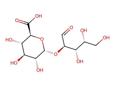2-O-alpha-D-Glucopyranuronosyl-D-xylose structure