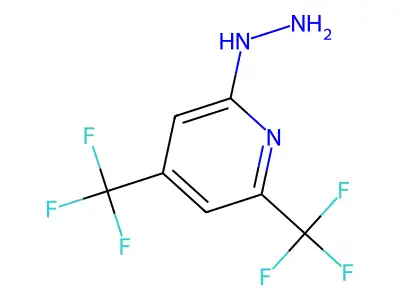 2-Hydrazino-4,6-bis(trifluoromethyl)pyridine structure