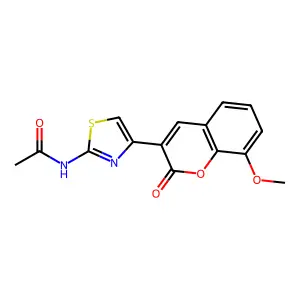 N-[4-(8-methoxy-2-oxo-2H-chromen-3-yl)-1,3-thiazol-2-yl]acetamide structure